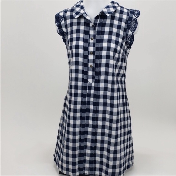 Blue and White Gingham Dress - Picture 2 of 5